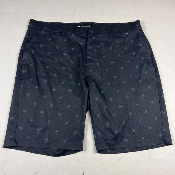 Travis Mathew Mens Palm Tree Print Performance Shorts Size 38 Golf Resort Surf - Picture 1 of 9